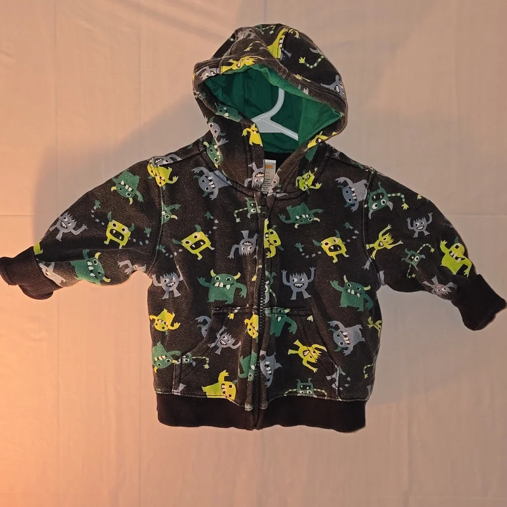 Gymboree Boys Monster Zip-Up Hoodie 12 - 24 Months